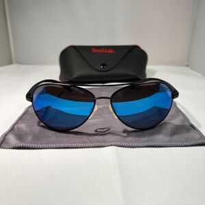 Bollé Cassis 12099 Polarized Sunglasses -H Blue Mirror Lenses - With Case & Clea